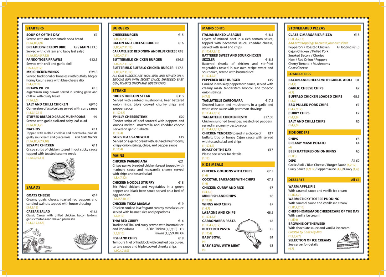 Our New Menu for April 2024